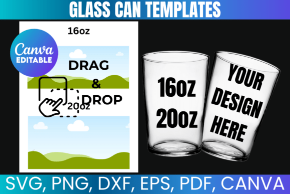16oz 20oz Libbey Glass Canva Template: Graphics Done Right