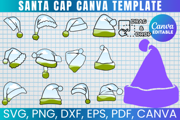 20 Santa Hat Canva Frames Template: Graphics for Real Local Business Branding