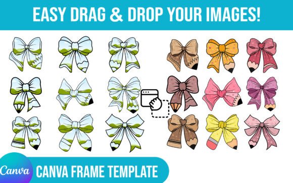 9 Coquette Bow CANVA Frame Bundle