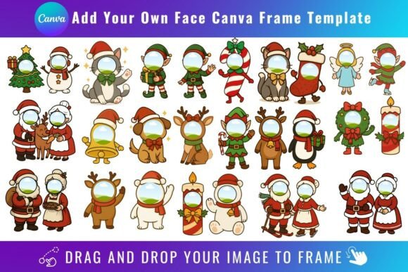 Add Your Own Face Christmas Canva Frame: Graphics for Joyful Branding