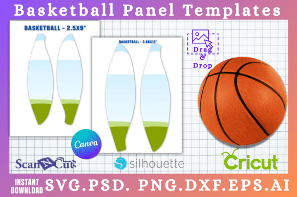 Basketball Panel SVG Canva Template: Graphics for Local Branding