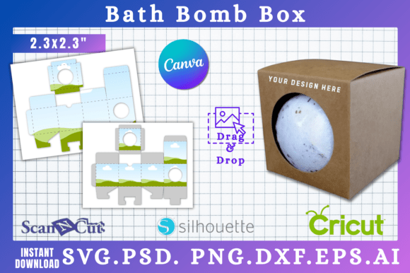 Bath Bomb Box SVG Canva Template: Graphics for Local Branding