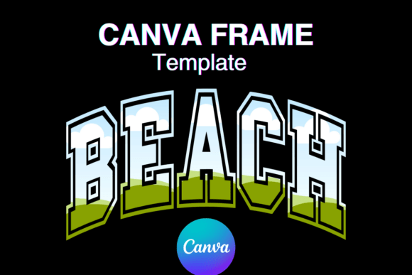 Beach Canva Frame Summer Varsity Sport Graphics