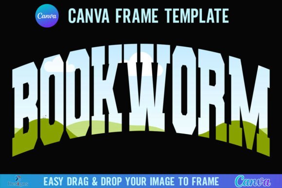 Bookworm Canva Frame: Varsity Book Lover Graphics