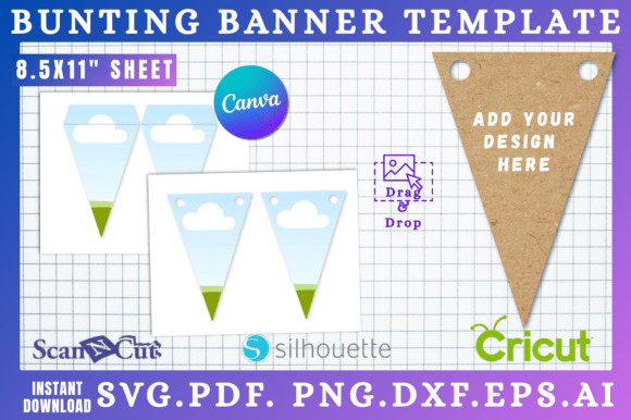Bunting Banner Template Canva SVG 06 Graphics