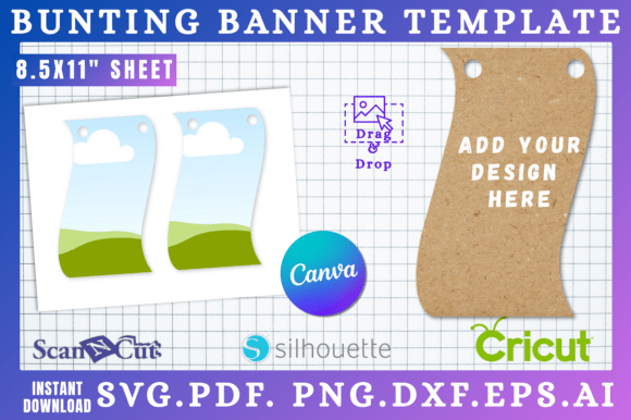 Bunting Banner Template Canva SVG 07 Graphics