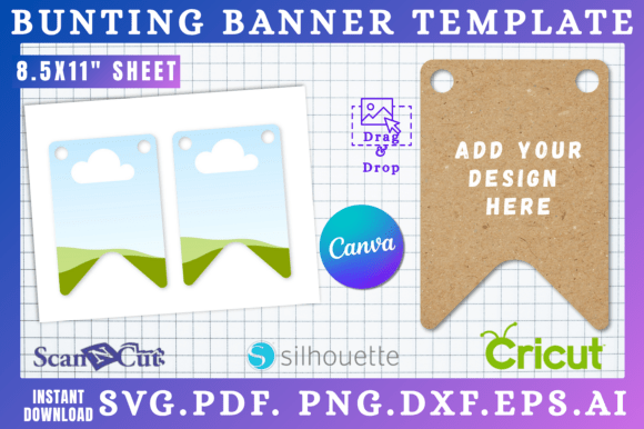 Bunting Banner Template Canva SVG 09 Graphics