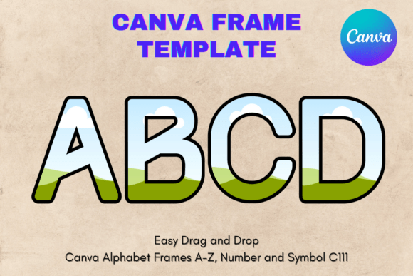 Canva Letters Frame Alphabet Graphics