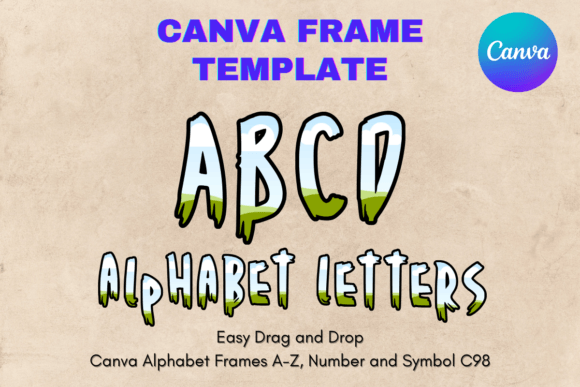Canva Letters Frame Alphabet Template_98 Graphics