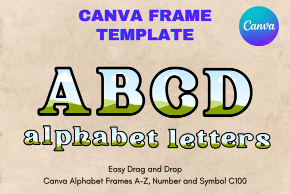 Canva Letters Frame Alphabet Template100 Graphics