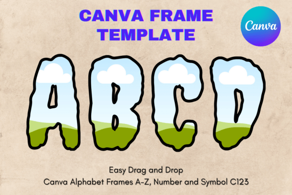 Canva Letters Frame Alphabet Template123 Graphics
