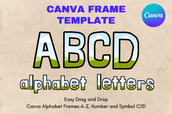 Canva Letters Frame Alphabet Template131 Graphics