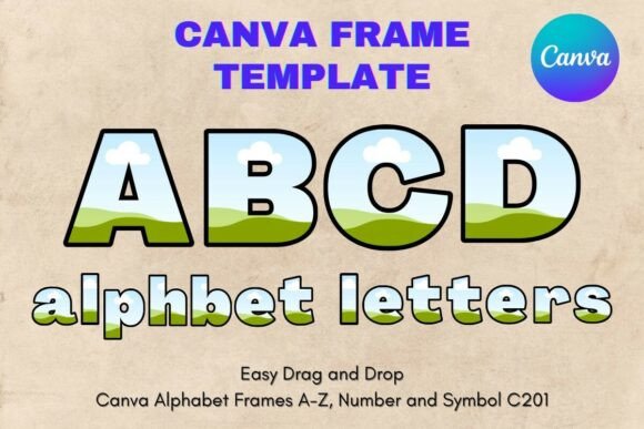 Canva Letters Frame Alphabet Template201 Graphics
