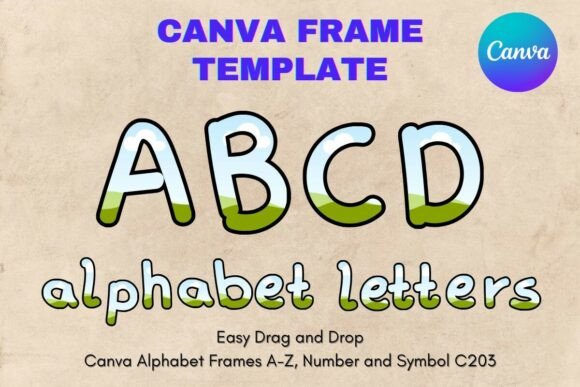 Canva Letters Frame Alphabet Template203 Graphics