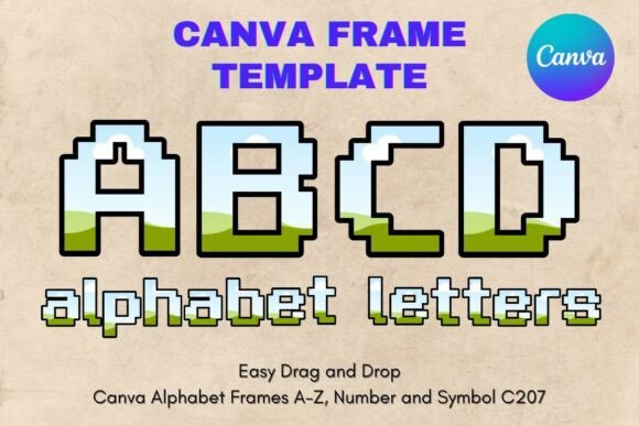 Canva Letters Frame Alphabet Template207 Graphics