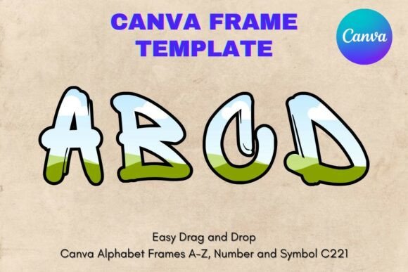 Canva Letters Frame Alphabet Template221