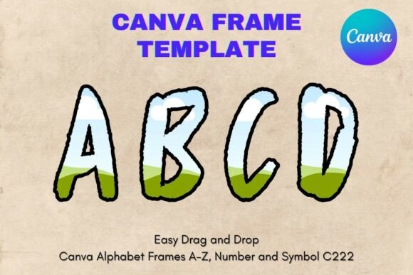Canva Letters Frame Alphabet Template222: Graphics for Polished Editorial Use