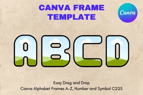 Canva Letters Frame Alphabet Template225 Graphics
