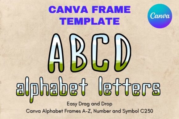 Canva Letters Frame Alphabet Template230 Graphics