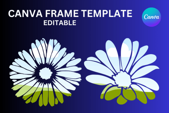 Daisy Flowers Canva Frame Template: Graphics for Warm, Local Branding