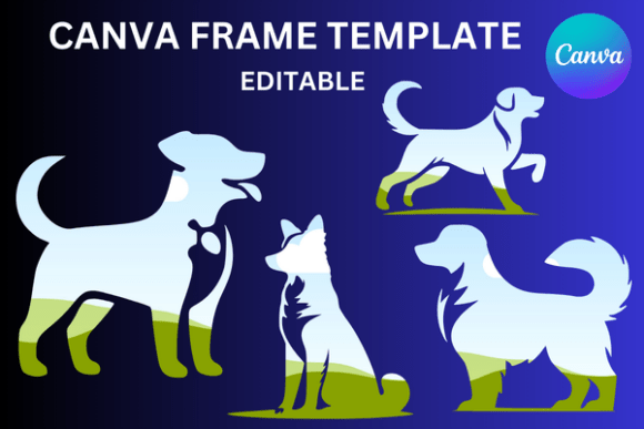 Dogs Silhouette Canva Frame Template: Graphics for Brand-Ready Campaigns