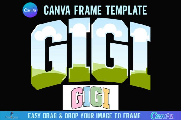 Gigi Canva Frame Varsity Grandma Graphics