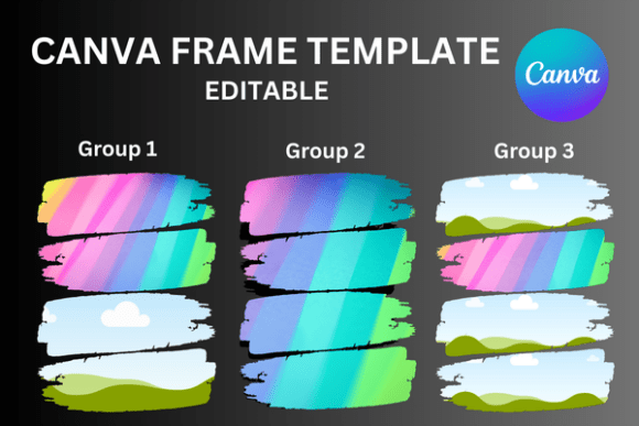 Grunge Canva Frame Distressed Brush Graphics