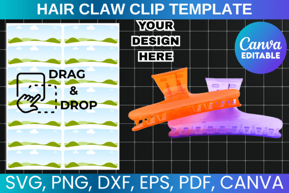 Hair Claw Clip Canva Template: Modern Graphics for Brand-Forward Content