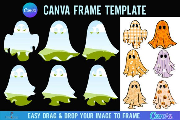 Halloween Ghost Canva Frame Cute Boo Graphics