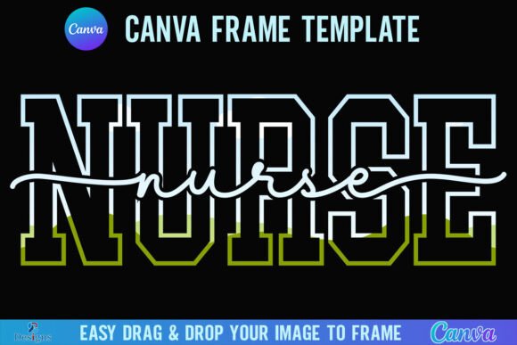 Nurse Canva Frame Varsity Nurse Script Graphics