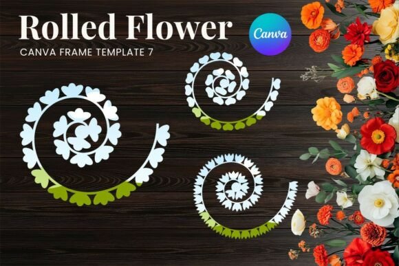 Rolled Paper Flower Canva Frame_7 Graphics