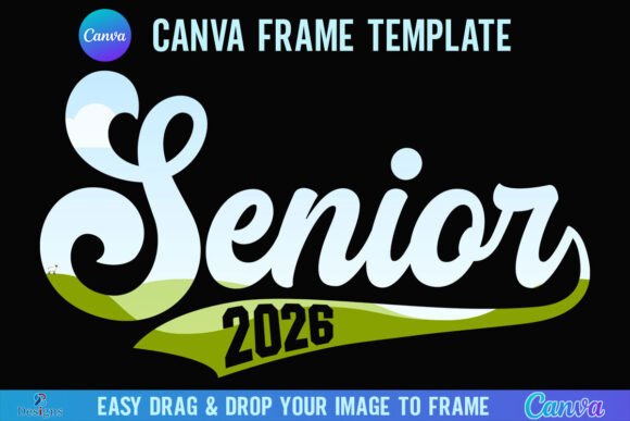 Senior 2026 Canva Frame Template Retro Graphics