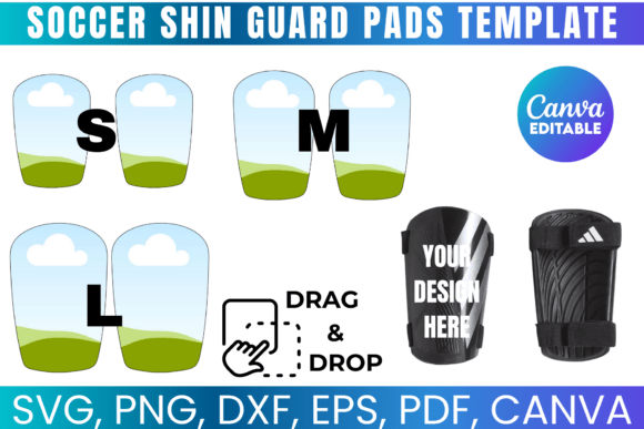 Soccer Shin Guard Pads Canva Template Graphics