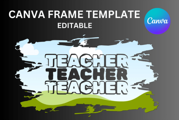 Teacher Canva Frame Brushstroke Graphics
