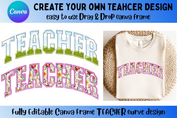 Teacher Canva Frame Curve Design Graphics