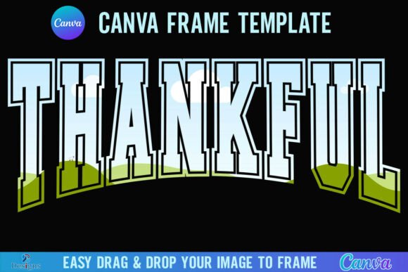 Thankful Canva Frame Fall Thanksgiving Graphics