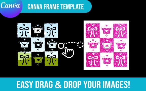 Valentine Coquette Bow Canva Frame Graphics