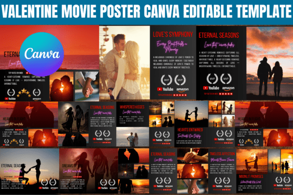 Valentine Movie Poster Canva Template: Graphics That Elevate Editorial Design